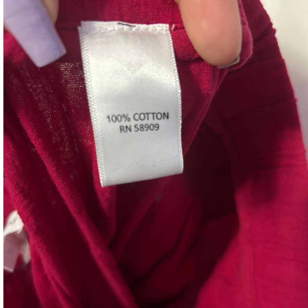 Westbound Women XL Persian Red Cotton Gauze Wide Leg Drawstring Pants New $59 - Picture 4 of 6